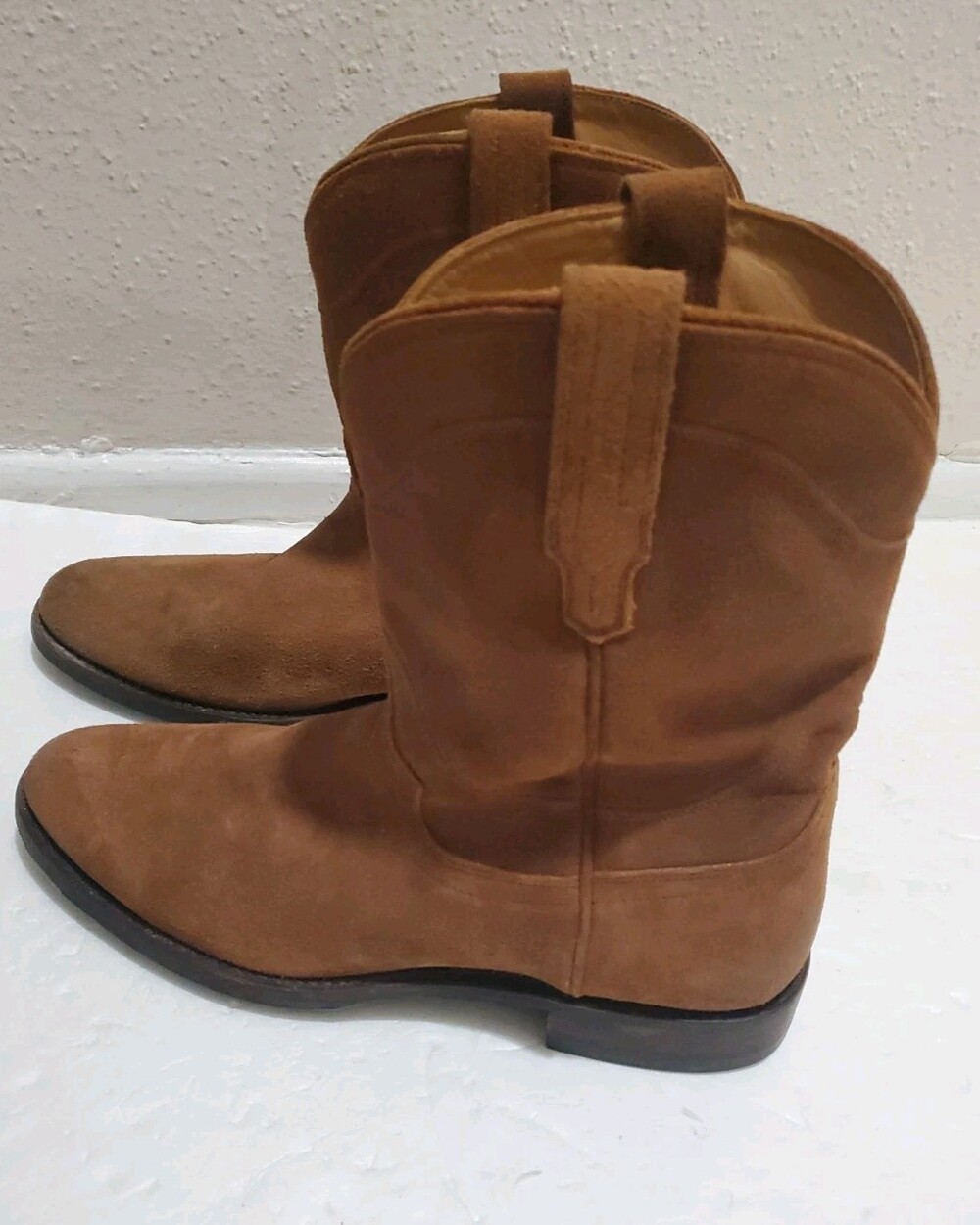 Tecovas The Shane Suede Roper Boots Mens Size 13 D Honey Brown Suede Western